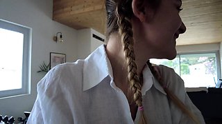 Amateur striptease and Solo masturbation