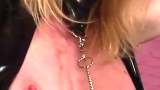 Playing with her loose holes