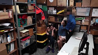 Skinny shoplifting teens punish fucked by a mall cop