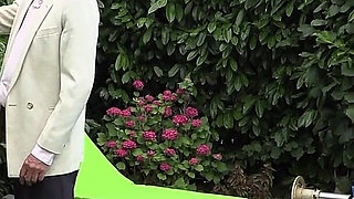 Busty French MILF in Garden Foursome