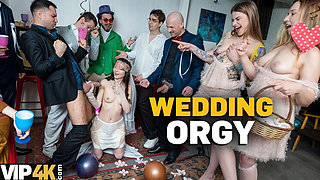 Bride Cheats on Wedding Day: Husband Watches Her Take Two Friends in 4K Orgy