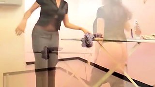 teen MILF housewife tugs and kisses big cock POV