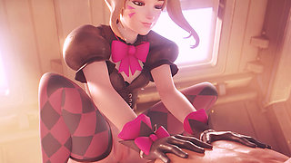 D.va Thighjob on Beach & Anal Cowgirl Creampie Happy Ending (3d Overwatch Animation)