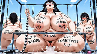 Filthy Fat BBW Slut Dripping and Rubbing in Glass House Hentai