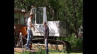 French Blonde Babes with Big Boobs Get Anal Fucked Outdoors by Lucky Guy