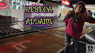 Crazy Rebeca Addams in Jeans Buttcrack at the Supermarket