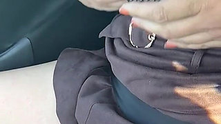 Exhibition in Micro Skirt in Public and Anal Plug