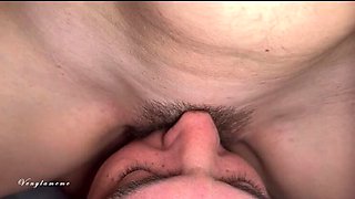 Husband buries face in my pussy, drinks my squirt, swallows every drop of my amateur squirt