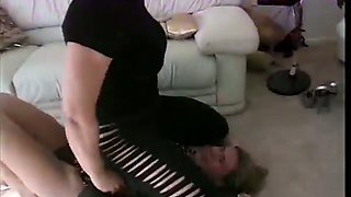 Naughty teen punished by a horny curvy mistress for being a bad girl