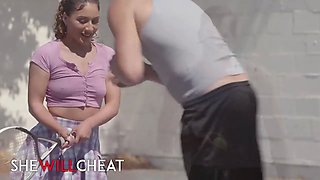 She will cheat - Liv Revamped gets her cunt sprayed & her booty filled by her tennis trainer
