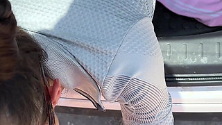 Mornign Fit in Public Finished with Quickie Fuck in Car Trunk