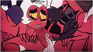 Helluva Boss 3some Blitzo X Moxxie X Millie Mmf With Car Toon
