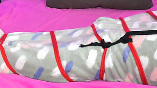 Mummified and Blindfolded Slave Sniffs Toxic Farts (with POV)