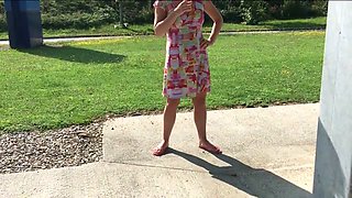 Dutch Milf teasing  flashing and playing in France