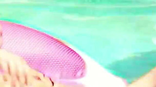 Cute teen Kaci fucked by pool boy with big cock on vacation