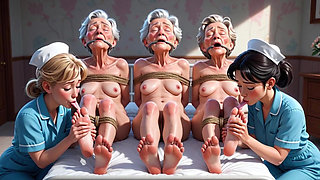 Nurses Lick Elderly Feet in Asylum - Grannies Having Intense Orgasms