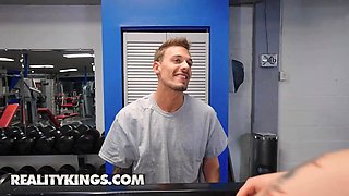 Curvy tomie tang pulls her stretch pants down at the gym & entices chris to pound her - reality kings