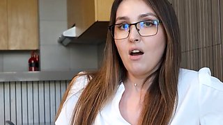 Busty milf stepmom teaches stepson how to fuck