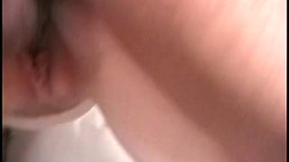 Lad getting his a-hole screwed with thong on in FFFM fourway then creams babes