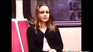 Train flashing no panties no bra