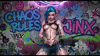 Explicit Jinx Hentai Compilation, Wet Shiny Body, Multiple Poses, Arcane Ai