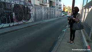 Tiny Tourist with HUGE Tits gets Grabbed into a Van and Destroyed by Big Black Cocks
