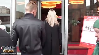 Hot blonde gets hot pickup fuck in toilet