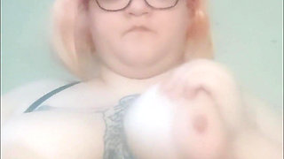 Amputee Playing with Her Huge Tits - Slow Motion
