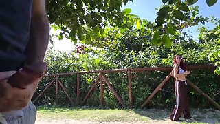 Risky POV Handjob From a Busty Latina in the Park