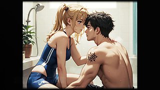 Huge cock, 18 year cute girl, anime porn