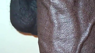 Stroking Big Black Uncut Dick Wit Cock Ring