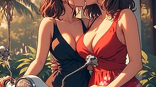 AI Generated Cartoon content, Uncensored video of 18 Year old Anime Girl, Kissing Orgasm of Mature Women