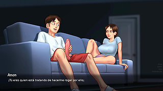 Perterent stepsister gets into the tenant's room and they end up making love - summertime saga
