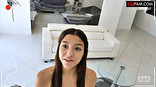 Skin Diamond Gets Pounded By Stepdads Thick Cock In Voyeur Facial Fuck