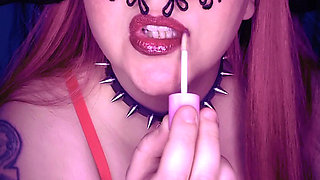 Demonic Lipstick Tit Flash