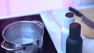 Aroused Slim Brunette Tempts Her BF To a Wild Kitchen Fuck By Letting Him Witness Her Sexual Kinks
