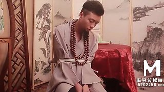 Chinese cutie sucked and jumped on hard cock of monastery prisoner